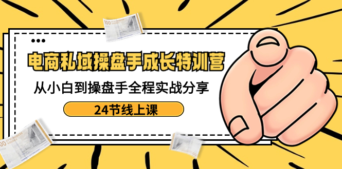 电商私域-操盘手成长特训营：从小白到操盘手全程实战分享-24节线上课-创客项目库