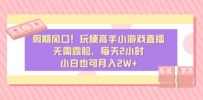 假期风口！玩梗高手小游戏直播，无需露脸，每天2小时，小白也可月入2W+-创客项目库