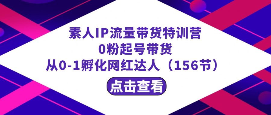 繁星·计划素人IP流量带货特训营：0粉起号带货 从0-1孵化网红达人（156节）-创客项目库