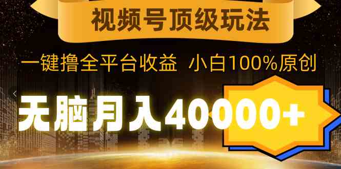 视频号顶级玩法，无脑月入40000+，一键撸全平台收益，纯小白也能100%原创-创客项目库