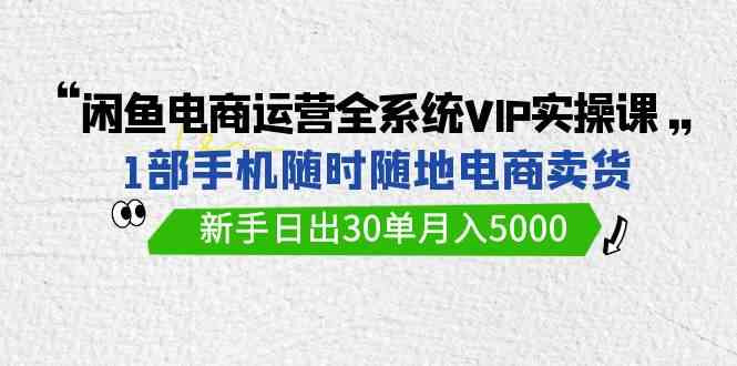 闲鱼电商运营全系统VIP实战课，1部手机随时随地卖货，新手日出30单月入5000-创客项目库