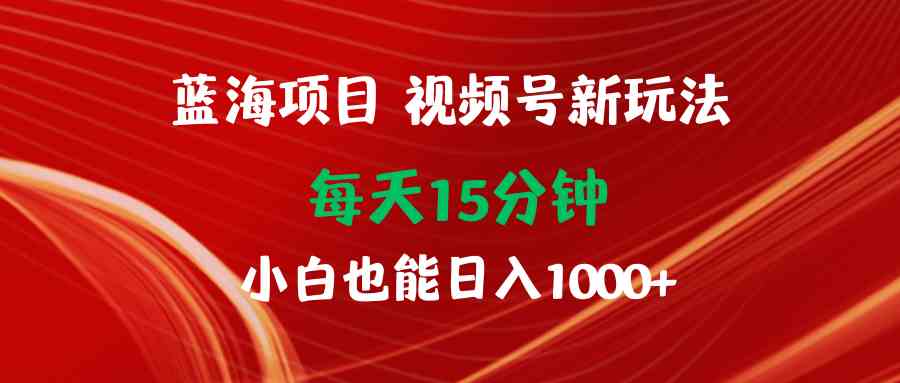 蓝海项目视频号新玩法 每天15分钟 小白也能日入1000+-创客项目库