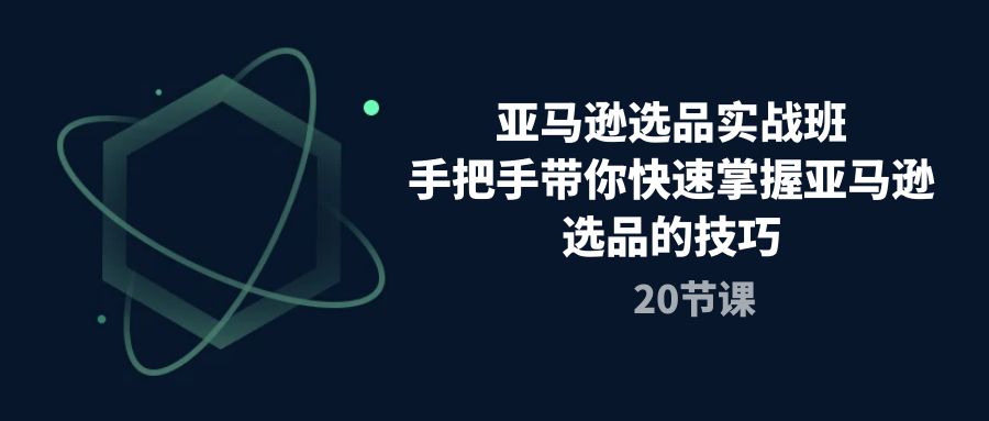 亚马逊选品实战班，手把手带你快速掌握亚马逊选品的技巧（20节课）-创客项目库