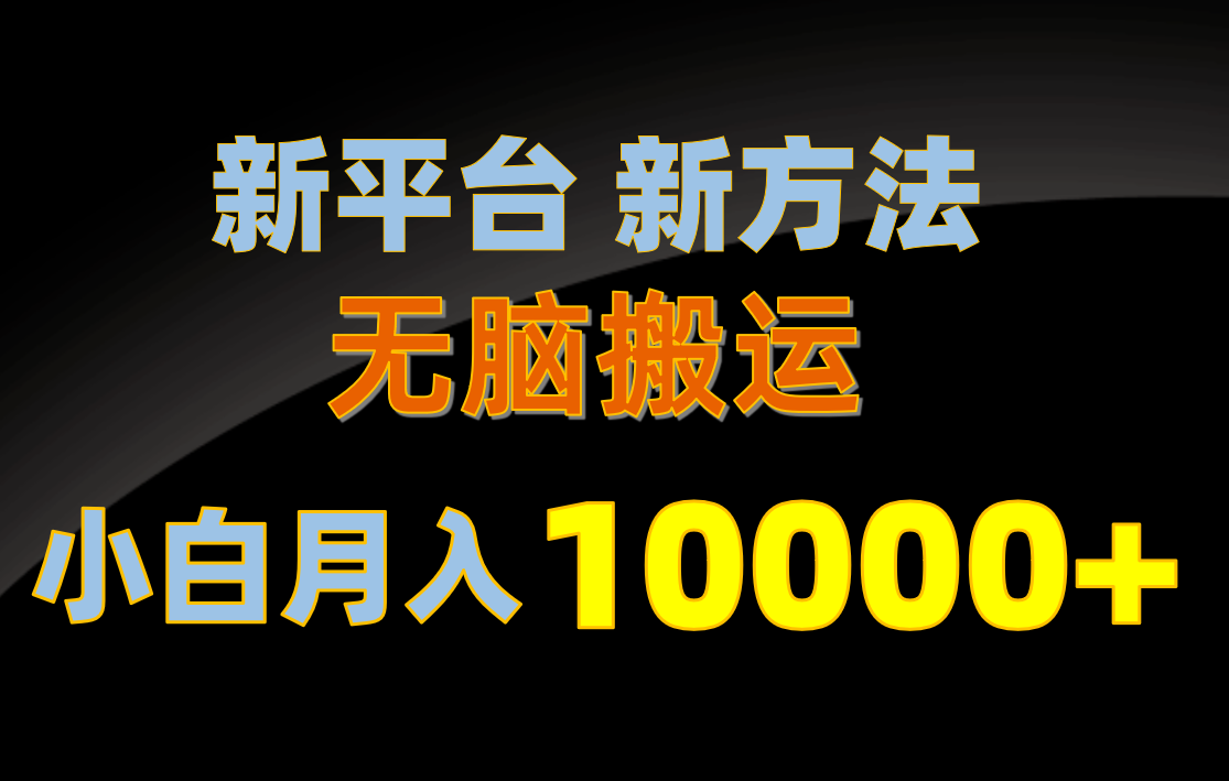 新平台新方法，无脑搬运，月赚10000+，小白轻松上手不动脑-创客项目库