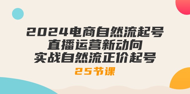 2024电商自然流起号，直播运营新动向 实战自然流正价起号-25节课-创客项目库