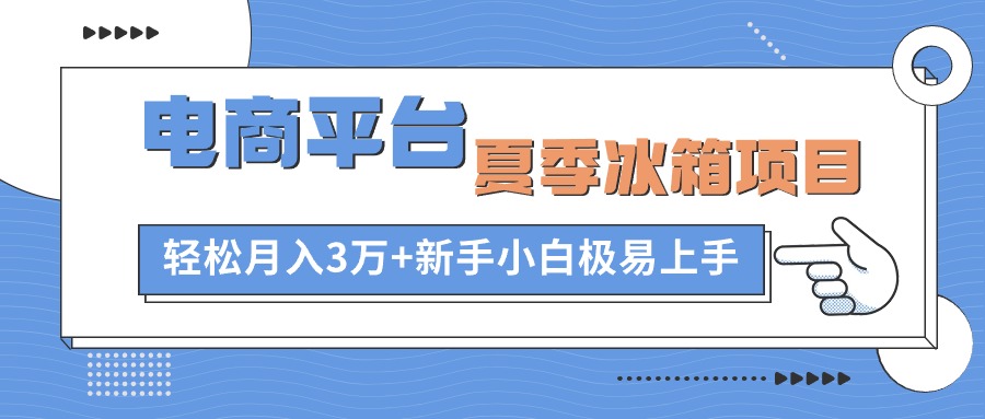 电商平台夏季冰箱项目，轻松月入3万+，新手小白极易上手-创客项目库