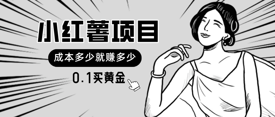 小红薯暴力项目，0.1买黄金。操作简单，日入无上限，可无限扩大。-创客项目库