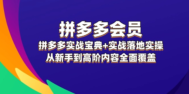 拼多多 会员，拼多多实战宝典+实战落地实操，从新手到高阶内容全面覆盖-创客项目库