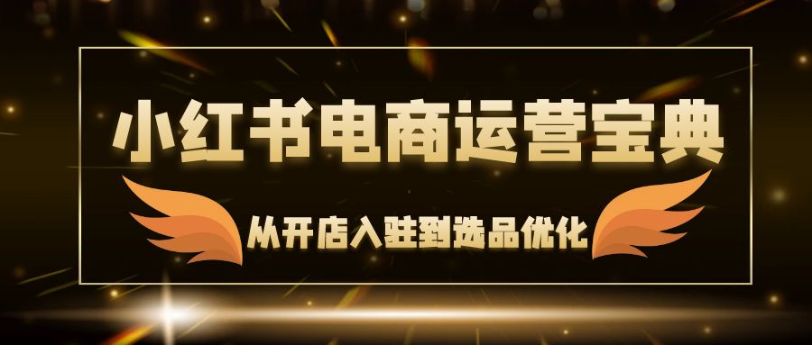 小红书电商运营宝典：从开店入驻到选品优化，一站式解决你的电商难题-创客项目库