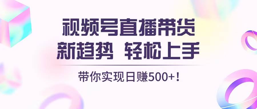 视频号直播带货新趋势，轻松上手，带你实现日赚500+-创客项目库