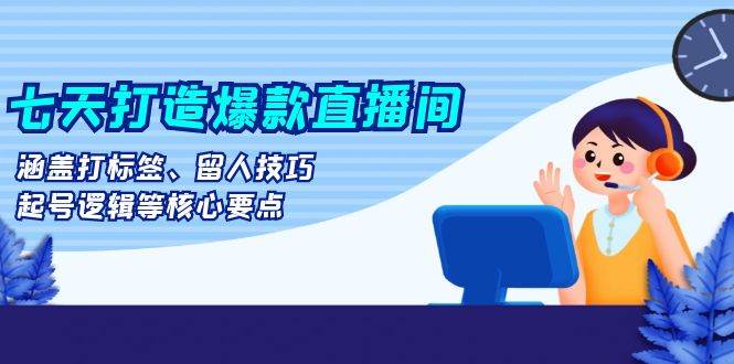 七天打造爆款直播间：涵盖打标签、留人技巧、起号逻辑等核心要点-创客项目库