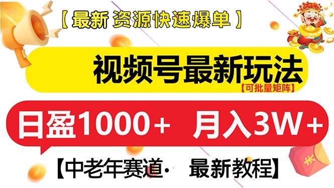 视频号最新玩法 中老年赛道 月入3W+-创客项目库