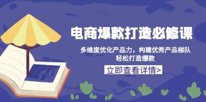 电商爆款打造必修课：多维度优化产品力，构建优秀产品梯队，轻松打造爆款-创客项目库